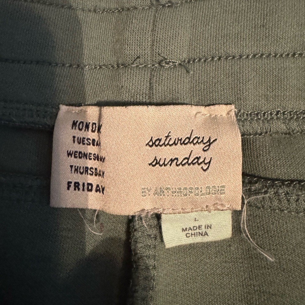 Anthropologie Saturday Sunday Womens Dylan Cropped Joggers Pants Large Leisure - Picture 5 of 10